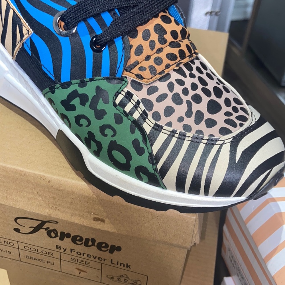 Multi print sneakers